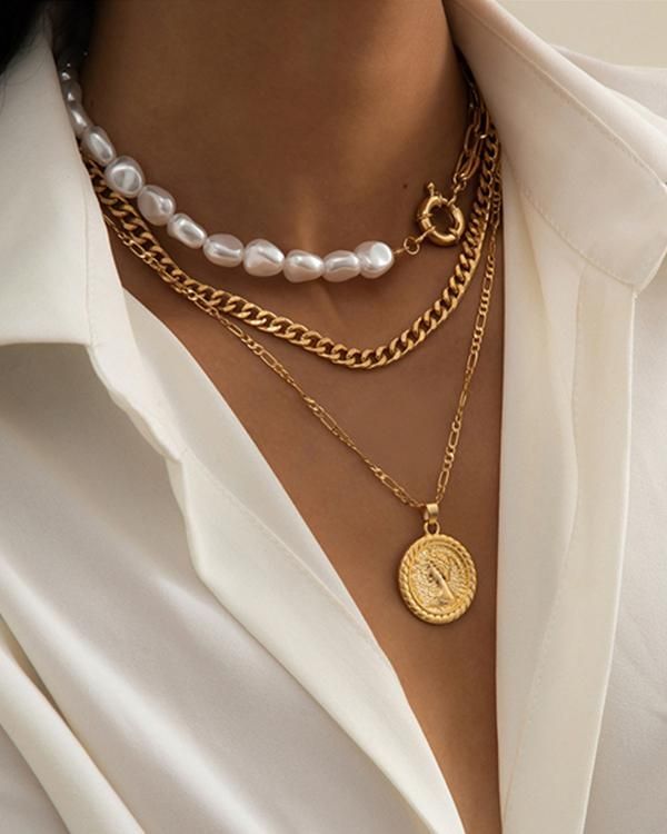 Gold chains worn on neck